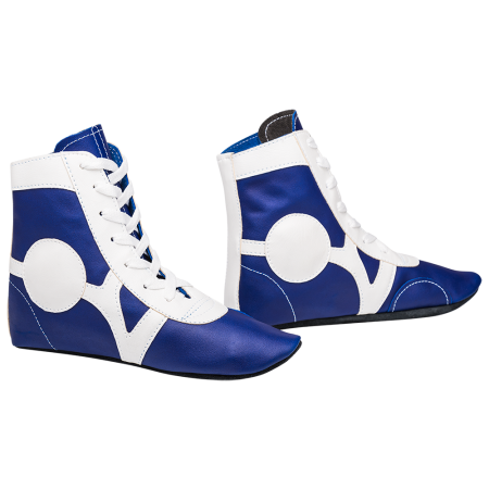 Купить Обувь для самбо SM-0102, кожа, синий Rusco в Донское 