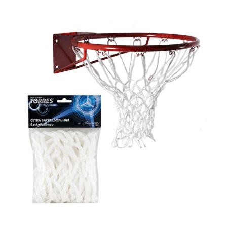 Купить Сетка баскетбольная Torres, нить 6 мм, белая в Донское 